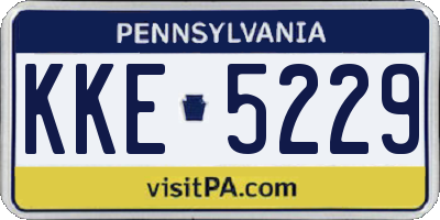 PA license plate KKE5229