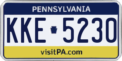PA license plate KKE5230