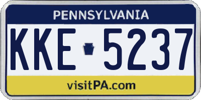 PA license plate KKE5237