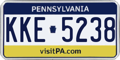 PA license plate KKE5238