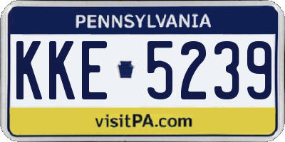 PA license plate KKE5239