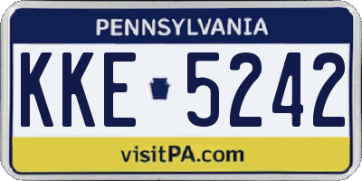 PA license plate KKE5242
