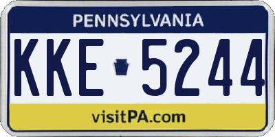 PA license plate KKE5244