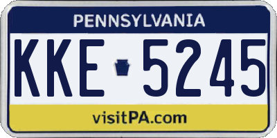 PA license plate KKE5245