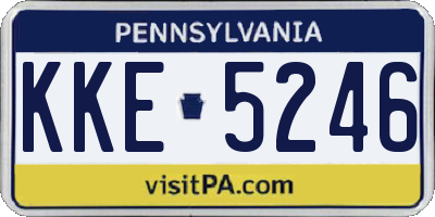 PA license plate KKE5246