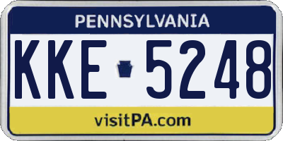 PA license plate KKE5248
