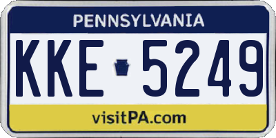 PA license plate KKE5249