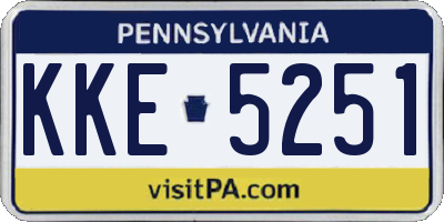 PA license plate KKE5251