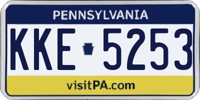 PA license plate KKE5253