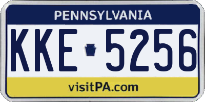 PA license plate KKE5256