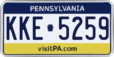 PA license plate KKE5259