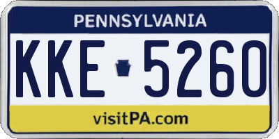 PA license plate KKE5260