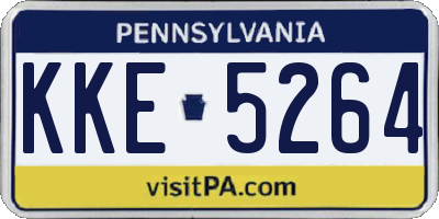 PA license plate KKE5264