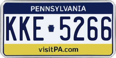PA license plate KKE5266