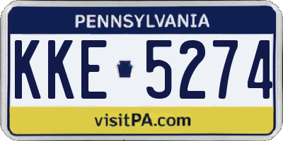 PA license plate KKE5274