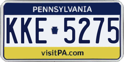 PA license plate KKE5275