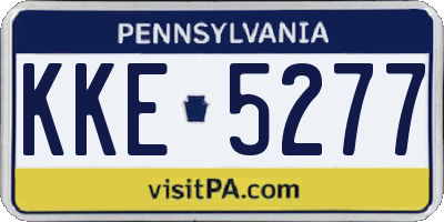 PA license plate KKE5277