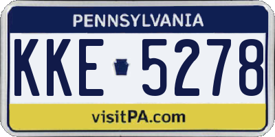 PA license plate KKE5278