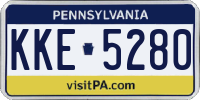 PA license plate KKE5280
