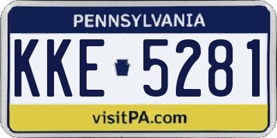 PA license plate KKE5281