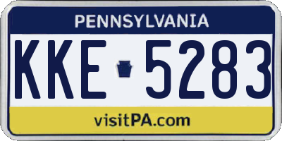 PA license plate KKE5283