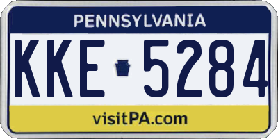 PA license plate KKE5284