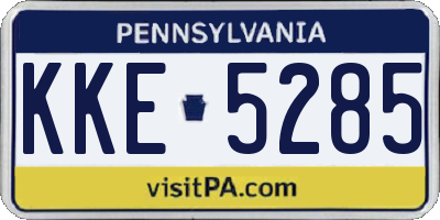 PA license plate KKE5285