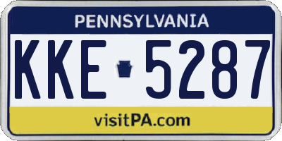 PA license plate KKE5287