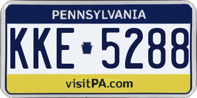 PA license plate KKE5288