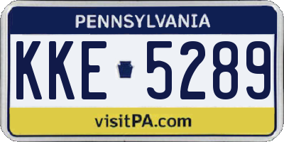 PA license plate KKE5289