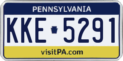 PA license plate KKE5291