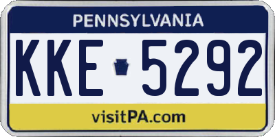 PA license plate KKE5292