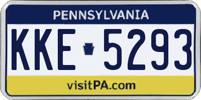 PA license plate KKE5293