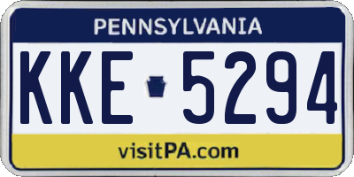 PA license plate KKE5294