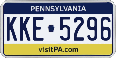 PA license plate KKE5296