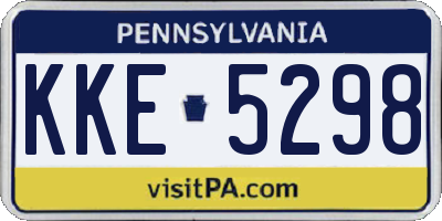 PA license plate KKE5298