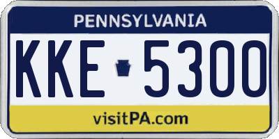 PA license plate KKE5300