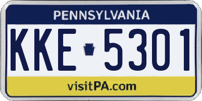 PA license plate KKE5301