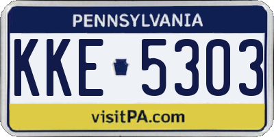PA license plate KKE5303