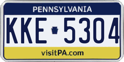 PA license plate KKE5304