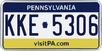 PA license plate KKE5306