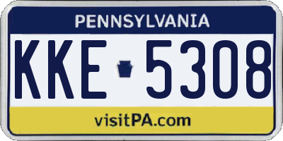 PA license plate KKE5308