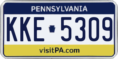 PA license plate KKE5309