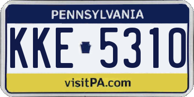 PA license plate KKE5310