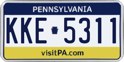 PA license plate KKE5311