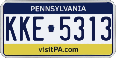 PA license plate KKE5313