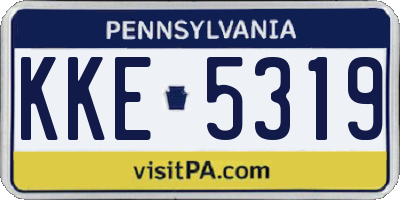 PA license plate KKE5319