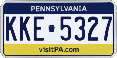 PA license plate KKE5327