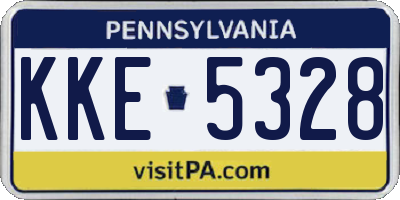 PA license plate KKE5328