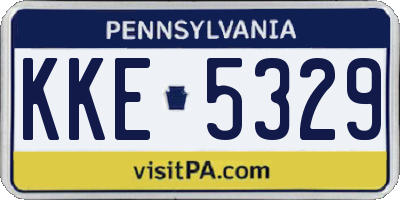 PA license plate KKE5329